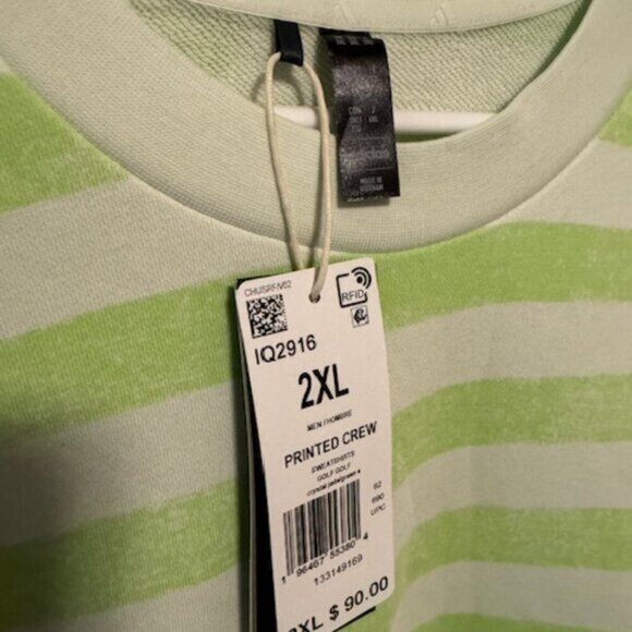 Adidas Ultimate365 Printed Crewneck Green Sweatshirt Mens Size 2XL - NWT - Picture 4 of 7